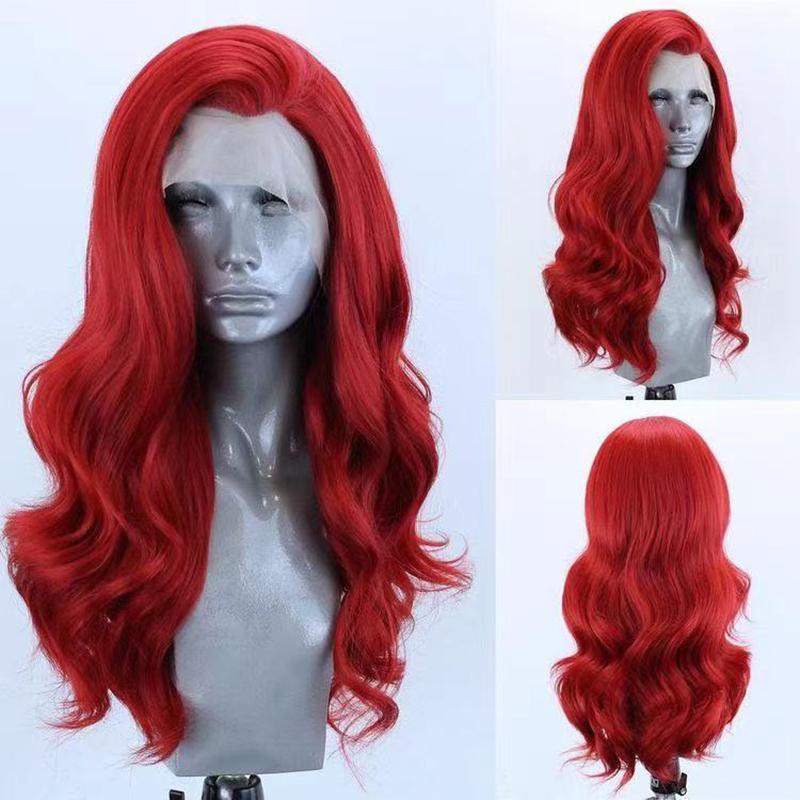 

AIMEYA Platinum Blonde Synthetic Lace Front Wigs for Women Natural Wave Synthetic Hair Wig Natural Hairline Cosplay Wigs (as the picture,Lace Front)