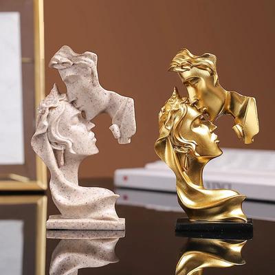 Mini Harz Liebhaber Statue Figur Kussende Haltung Modell Handwerk Skulptur Ornament Haushaltsgebrauch Dekoration Schreibtisch Weinschrank Dekoration