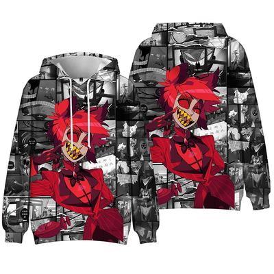 Unisex Hazbin Hotel Hoodie Sweatshirt Cartoon Printed Streetwear Hoodies for Couples Men Women