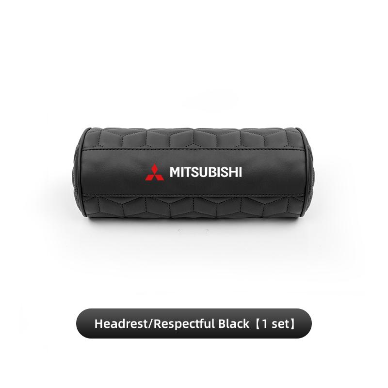 Protector de Cuello Redondo de Cuero para Coche Reposacabezas de Espuma Viscoelástica Para Mitsubishi Outlander Pajero ASX Colt I200 Ralliart Mirage Jinxuan