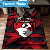 Custom Name Bournemouth Crest Rug Game Carpet, Floor Mat for Bedroom Living Room Entryway Rug, Home Decor Idea Gift for Christmas Birthday