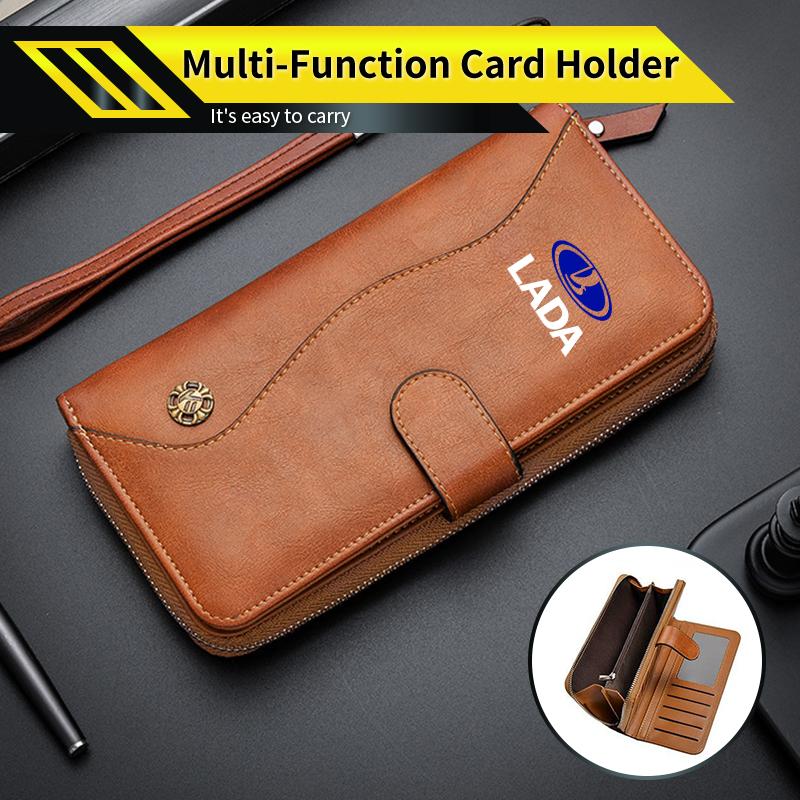 Car PU Leather Vintage Snap Closure Clutch Bag Storage Pouch For Lada Priora Sedan Sport Kalina Granta Vesta Niva Largus Vaz
