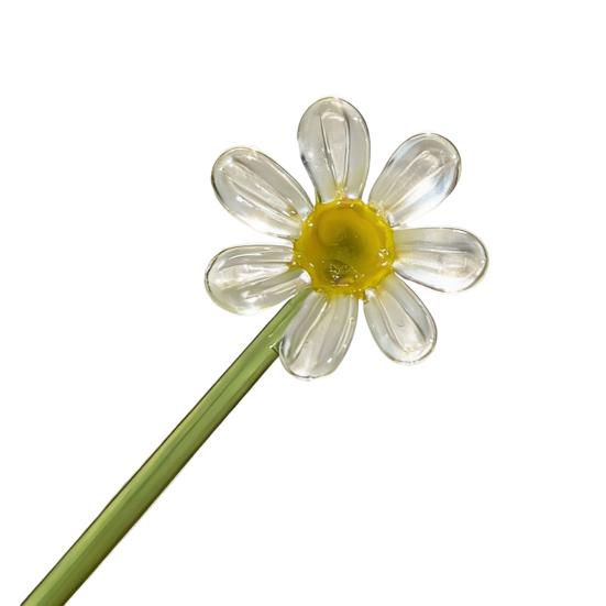 Yousheng Mini Glass Flower Figurine Handmade Faux Crystal Transparent Flower Bouquet Collectible Hand Blown Table Ornament for Mother's Day Birthday