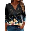 Women's T Shirt Tee Printed 3/4 Sleeve Daily Weekend Fashion Basic V Neck Regular Top