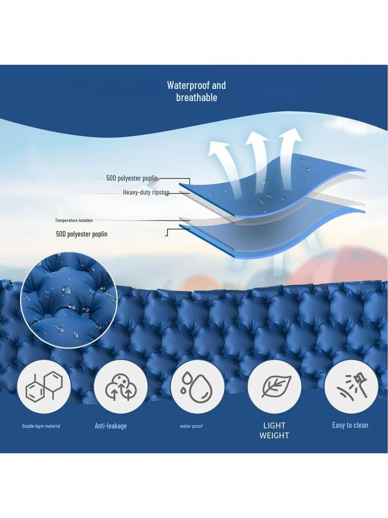 Z5J Foot-Pump Self-Inflating Double Outdoor Mattress