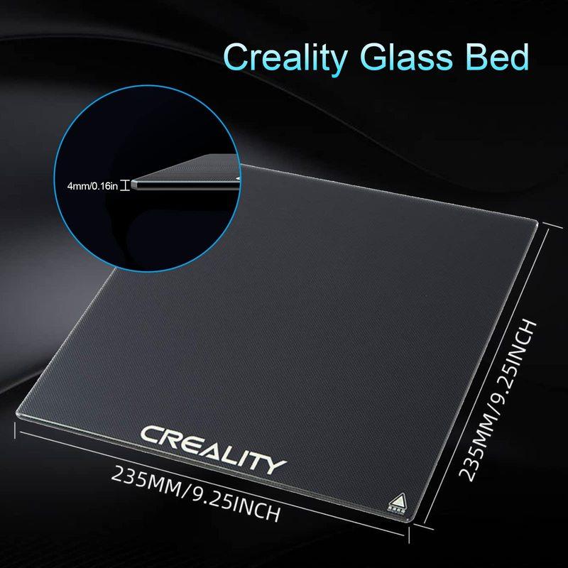 Creality Ender 3 Glass Bed Upgraded 3D Printer Tempered Glass Plate Build Surface 235x235x4mm for Ender 3/Ender 3 Pro/Ender 3 V2