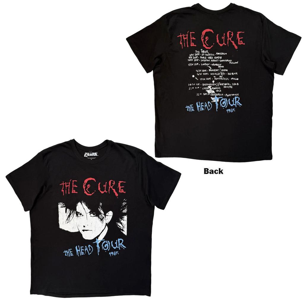 The Cure Unisex Kol T-shirt The Head Tour '85 (Baksida Tryck) Svart (L)
