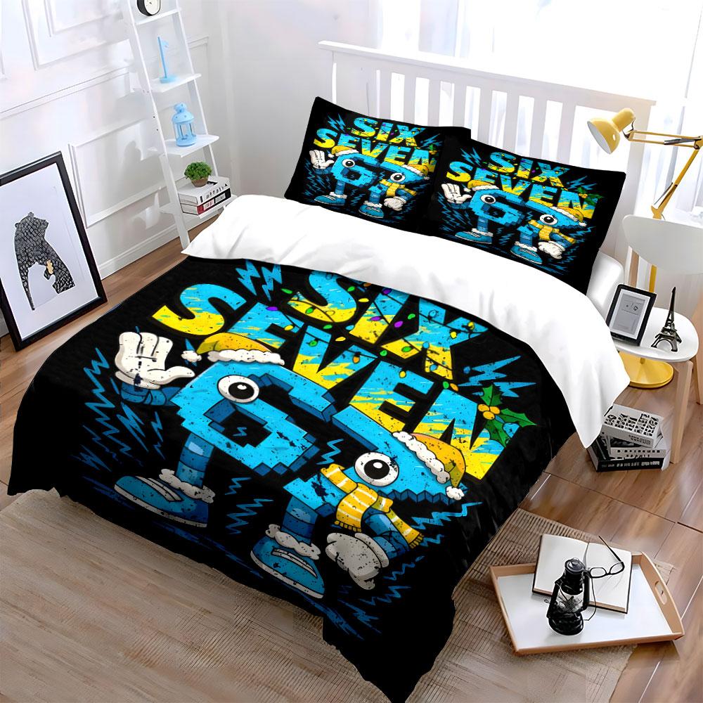 Number Character with Christmas Design Bedding Set for Kids Luxury Gift 3pcs Digital Print Comforter Set Soft Comfortable