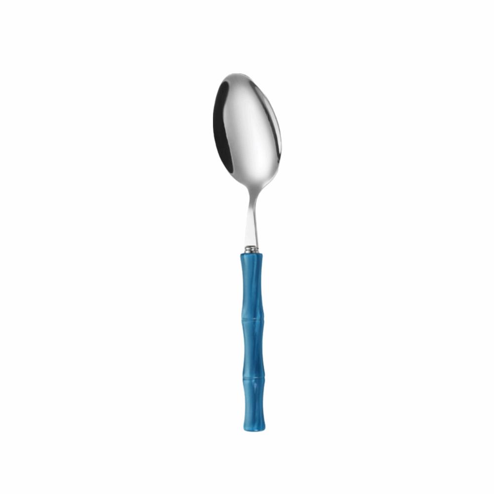 Bamboo Shape Handle Western Dinnerware Flatware Acrylic Handle Dinnerware Fork Spoon Home Kitchen Table spoon Blue