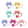 Pink Bow Straw Covers Cap Toppers for Stanley Tumblers Straw Tips Lid Protectors for 10mm Diameter Straws Cup Accessories