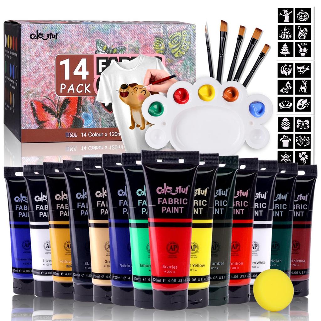 Cailèfú Waterproof Fade-Resistant Textile Pigment Set for DIY Graffiti Coloring