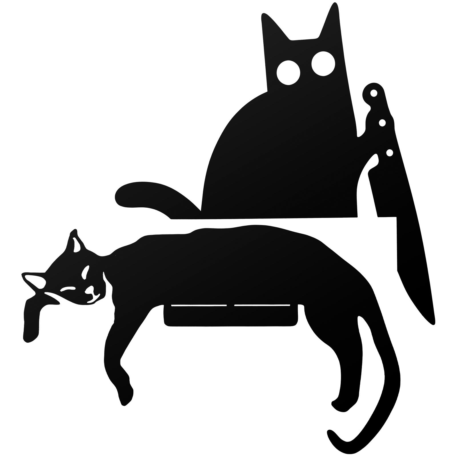 

2 шт. Металлический очаровательный кошачий топпер для двери, двустороннее украшение дверной рамы с кошкой, милый и забавный для домашнего декора, простая установка, черный