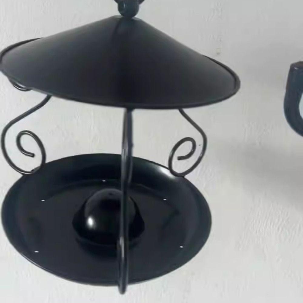 Rainproof Bird Food Dispenser Iron Bird Water Bowl Garden Decor Bird Feeding Tray  Hummingbird