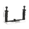 Aluminium Alloy Dual Handheld Hand Grip Diving Flashlight Bracket Underwater Sports Camera Holder