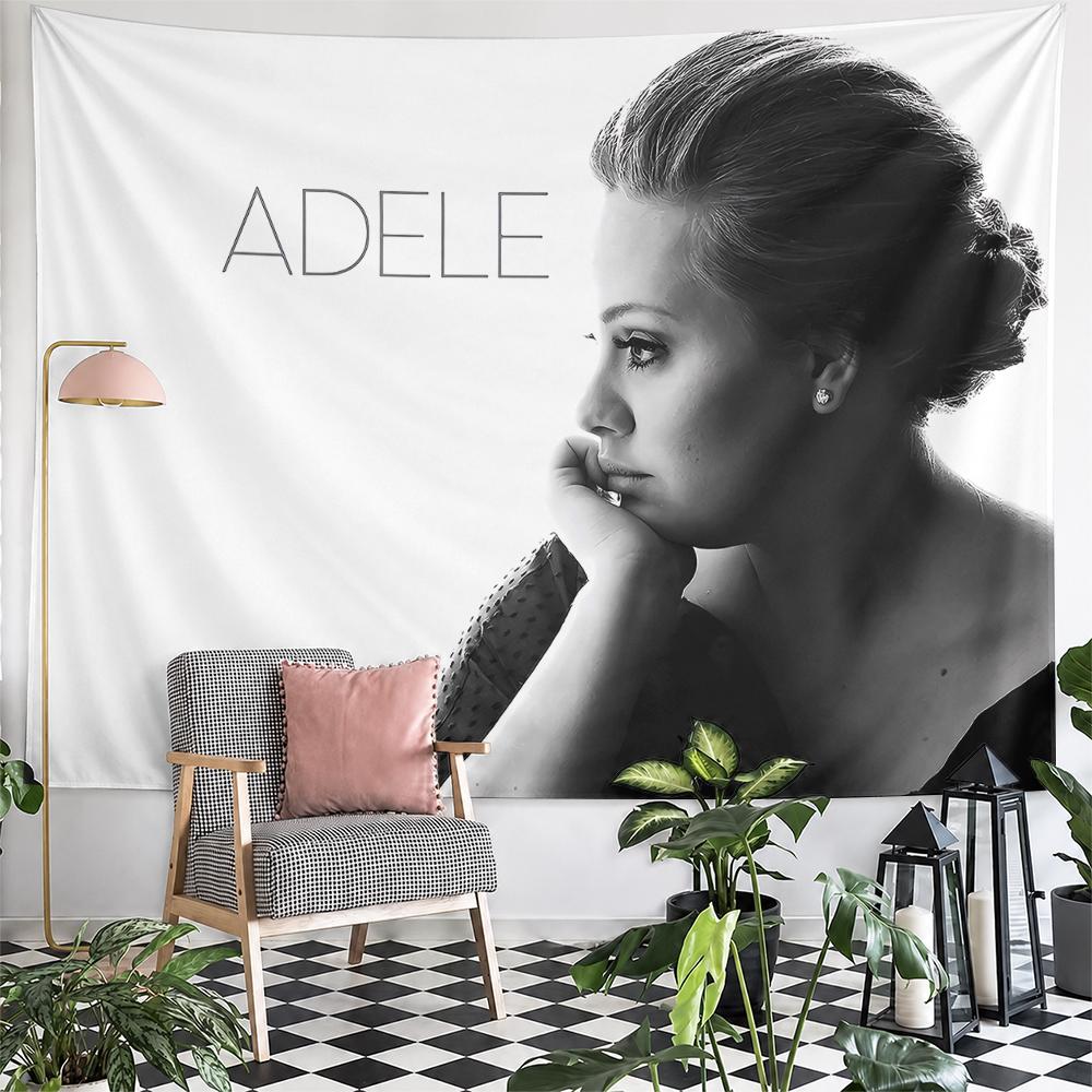 Cozy Singer Profile Text Gray Portrait Wall Tapestry, Gray Fresh Look, Ideal for Nursery Playroom and Reading Corner with Fun with Tone