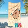 Plus Size Capybara Beach Towel Large Funny Cartoon Bath Towel Quick Dry Sand Free Swimming Pool Travel Blanket Summer Vacation