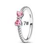 925 Silver Pink Bow Jewelry Set Ring Earrings Bracelet Necklace for Women Birthday Gift