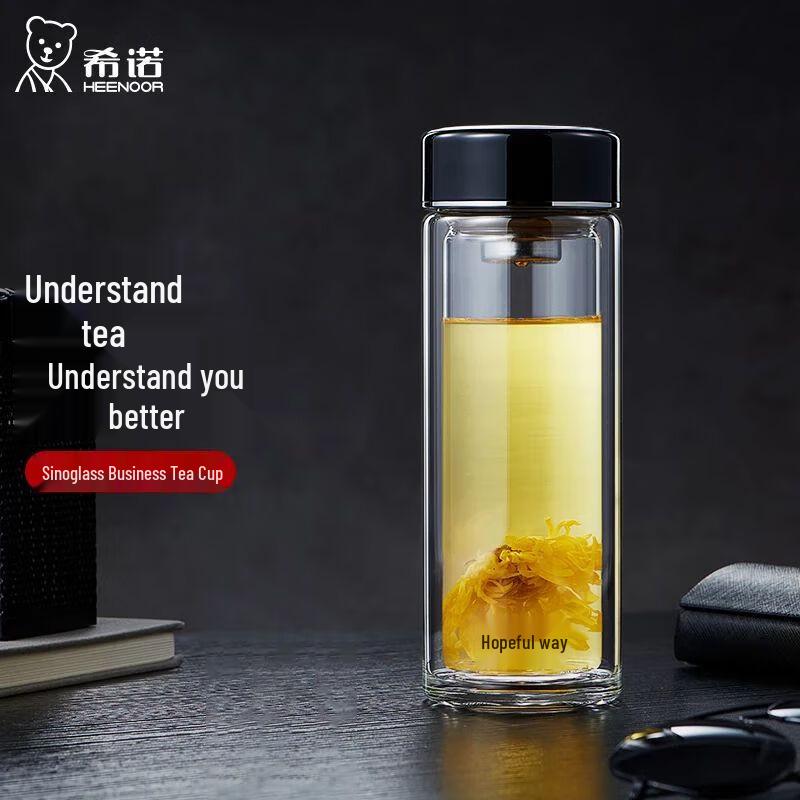 Heenoor Double-Layer Glass Portable Mug