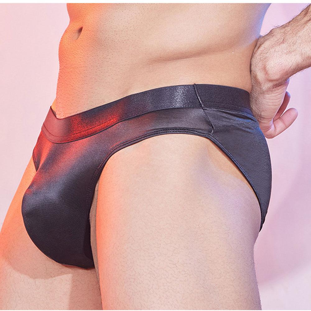 Men's Panties High Elastic Briefs Sexy Hollow Out Butt See Through Underwear U Convex Pouch Gay Underpants Male Lingeries
