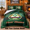 Rapid Wien FC Pattern Bedding 3Pcs Set Custom Name, Bed Sheet And Pillowcases For Home Bedroom