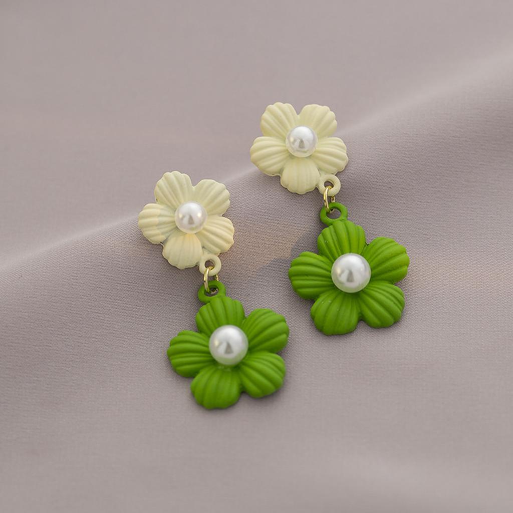 2pcs Summer Collection Flower Dangle Earrings Jewelry for Women with Hypoallergenic Plant Elements Style Stud Earrings Gifts