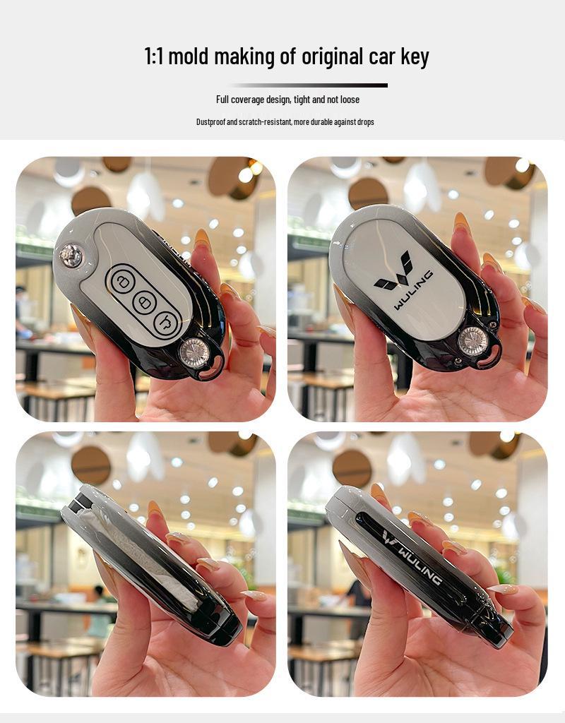 Wuling Hongguang Mini Key Cover - Compatible with 2022 Models, Gradient Alloy Shell, Unisex.