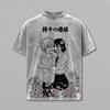Reze Denji Chainsaw Man Anime T-shirt For Men Clothing Summer Short Sleeve Cotton Tees Tops Vintage Washed Oversized Tshirt