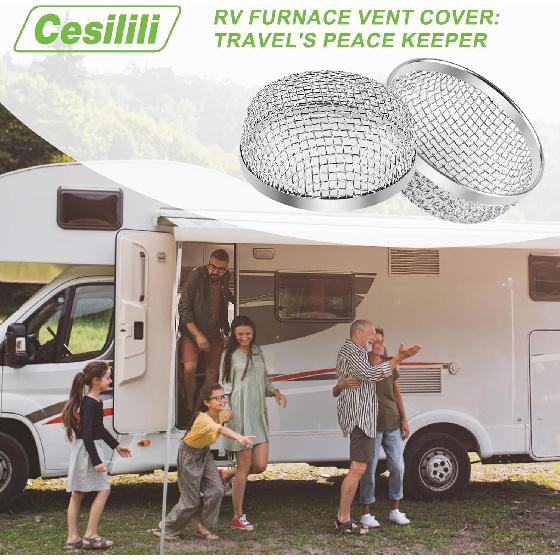 2PCS RV Furnace Vent Screen with Premium Stainless Steel, RV Heater Vent Cover with tallation Tool