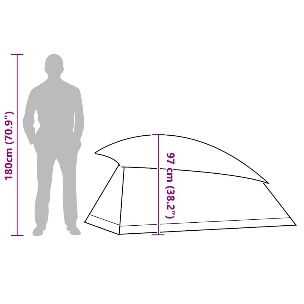 Dome Camping Tent for 1 Person Grey and Orange Waterproof