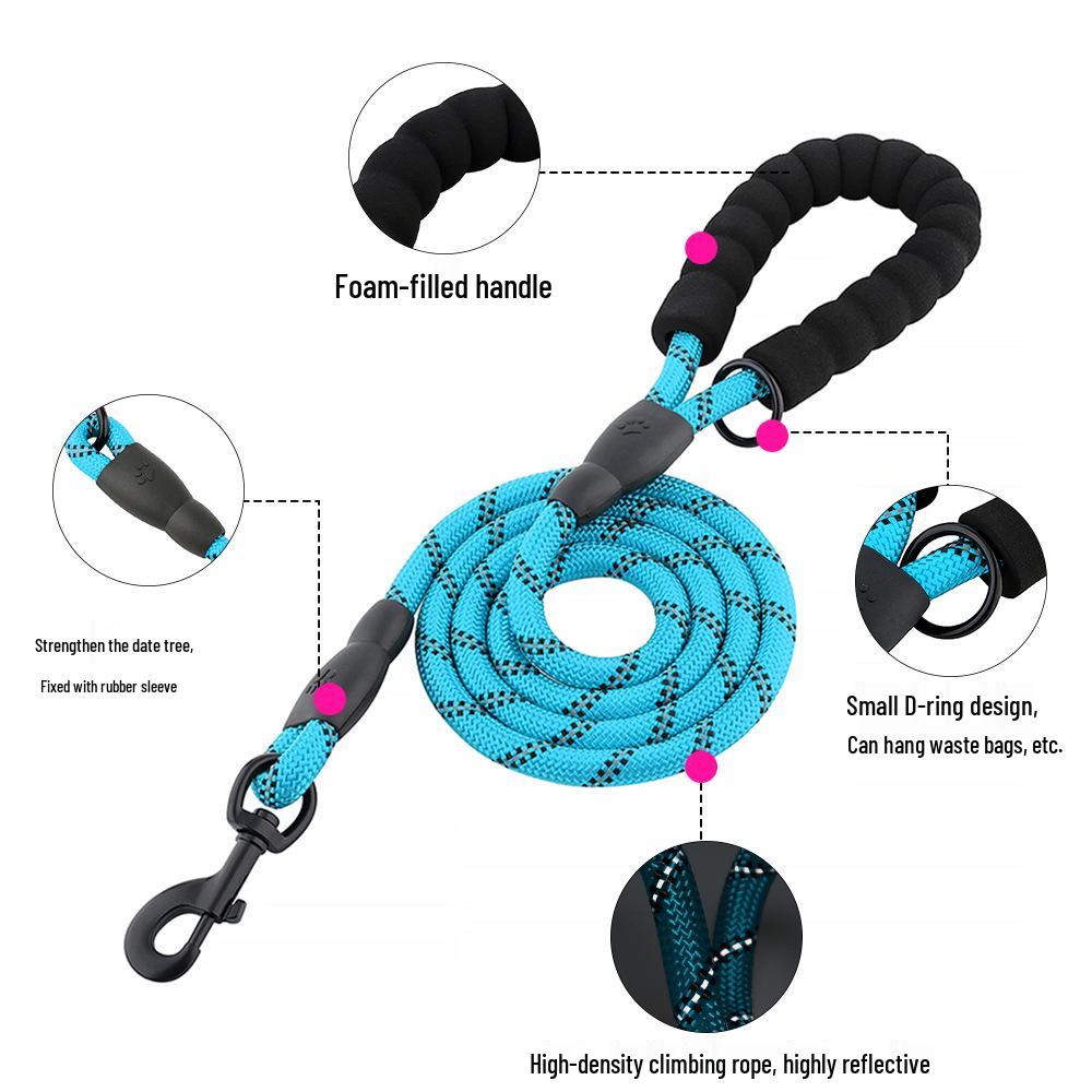 Reflective Anti-Lost Round Rope Dog Leash for Medium & Large Dogs