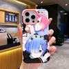 ReZero Rem Ram Jelly Double layer Pink Mobile Phone Case for iPhone 17 16 15 14 13 12 11 Air Pro Max Plus Protective