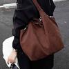 2025 Korean Autumn and Winter New Product Plaid Lazy Style Large Version Shoulder Bag Women's Reversible Trend Tote Bag