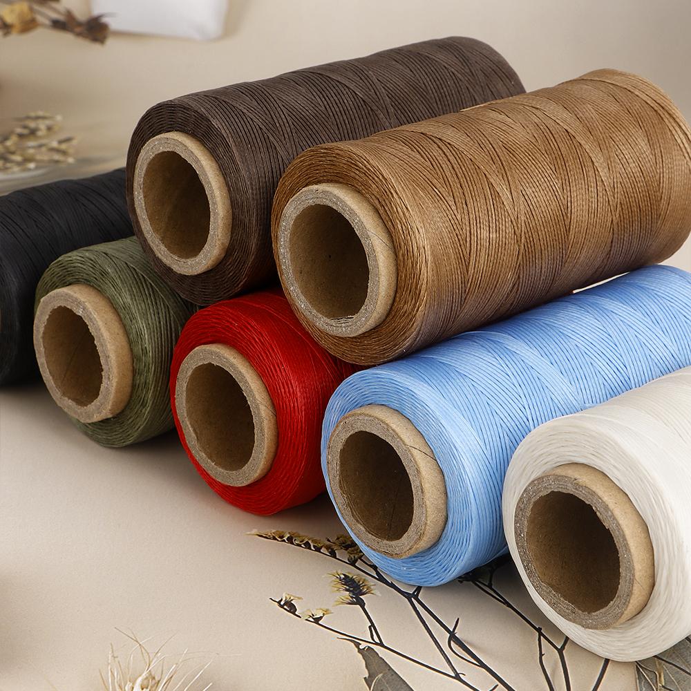 260m 0.8mm 150D Polyester Waxed Leather Cord Thread, for DIY Crafts, Hand Stitching and Sewing, In Black, Coffee, Light Brown
