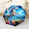 Einhorn Fantasy Nacht Außen Automatischer Regenschirm Kompakt 8-Rippen-Design Langlebig Reise-Essential Modefans Perfektes Geschenk für Freunde & Familie