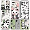 Phone Case For Xiaomi Mi 14 13 12 11 Lite 13T 12T 11x 11T 10T Pro 9T Note 10 Lite Soft Black Cover Cute Panda Climbing Bamboo