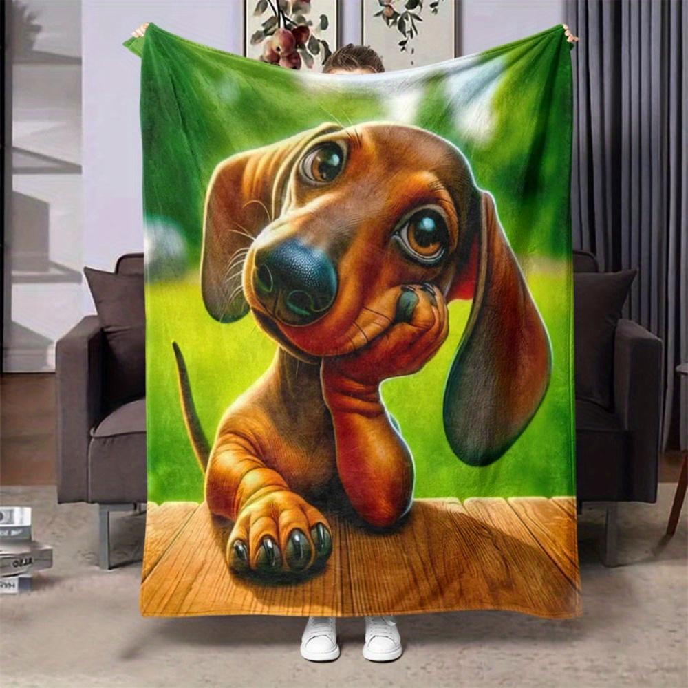 

Puppy Love Print Blanket Reversible Flannel Throw for Dog Lovers AllSeason Comfort Furry Friend Gift 75x100cm (30x40inch)