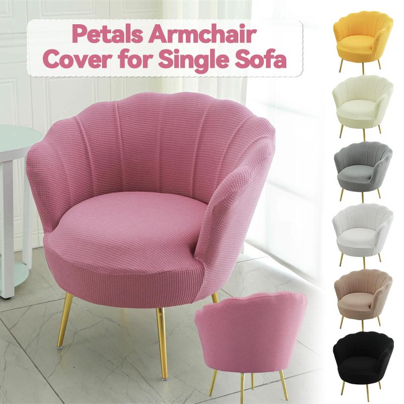 Elastic Polar Fleece High Back Chair Cover Petal Makeup Stool Dust Protector For Bedroom Home Reading Room Decor