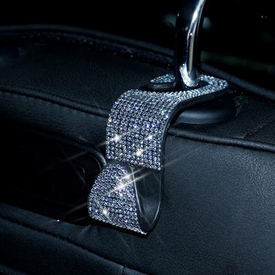 Gancho para encosto de carro com strass, suporte universal para encosto de cabeça, acessórios para interior de carro