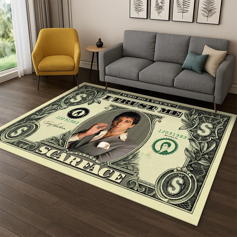 3D Scarface Classic Movie Tony Carpet Rug for Bedroom Living Room Sofa Playroom Doormat Home Decor,Kid Game Area Rug Non-slip