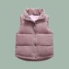 Kids Padded Vest Boys Girls Corduroy Winter Outerwear Thick Cotton Lined Sleeveless Jacket Toddlers 3-8Y