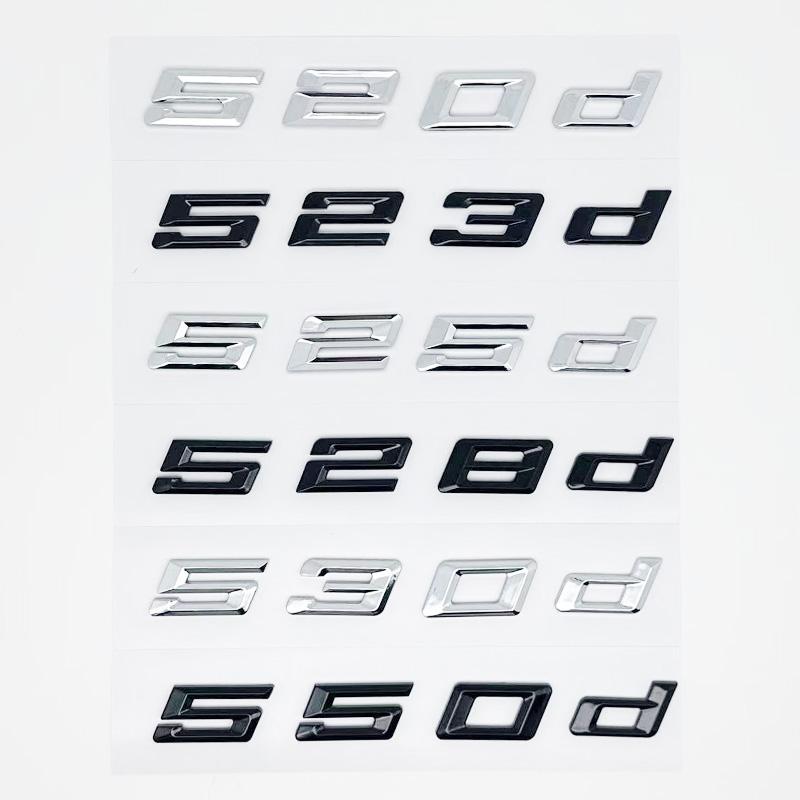 Car 3D ABS Trunk Letters Logo Badge Emblem Decal Sticker For BMW 5 Series 520d 525d 528d 530d 535d 540d E39 E60 E61 F10 F11 G30