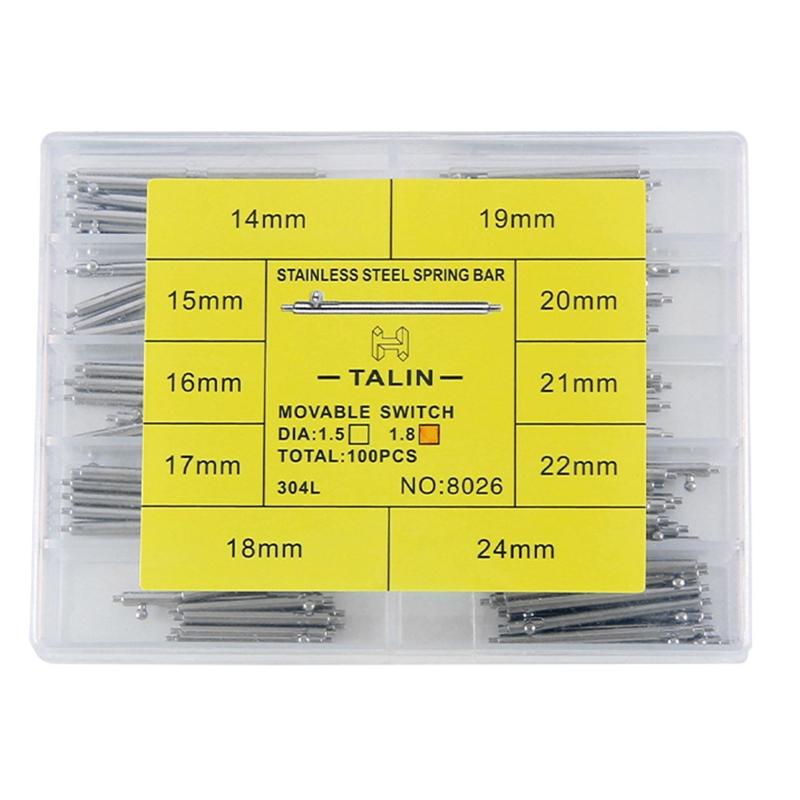 

Replacement Strap Link Pins,Quick Release Spring Bars Watch Band Pins Stainless Steel Watch Pins 14-24mm 1.5/1.8mm 1