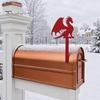 Wooden Mailbox Sign Metal Flag Replacement, Decorative Dragon Stake Sign, Garden Decor Winged Shape Ornament for Outdoor Mail Box Decoration Magnetic