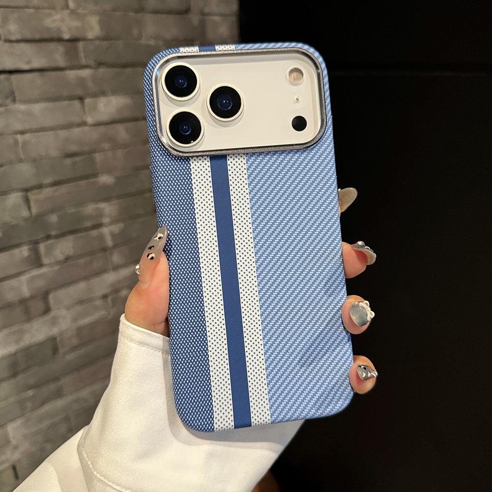 Luxury Premium Carbon Fiber Case For iPhone 17 Air 16 15 14 Pro Max Plus For Magnetic Patterned Alloy Lens Frame Protect Cover