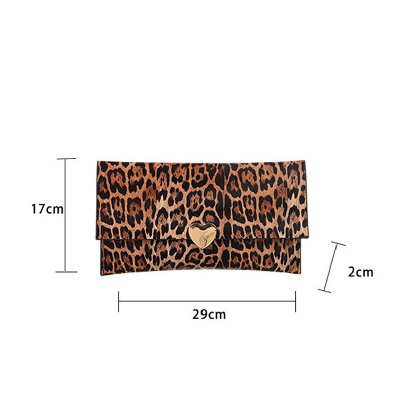 Large Capacity Wallet For Women Luxury Designer PU Purse Fashion Clutch Bag Coin Wallet Closure Leopard Print Handbag CLE