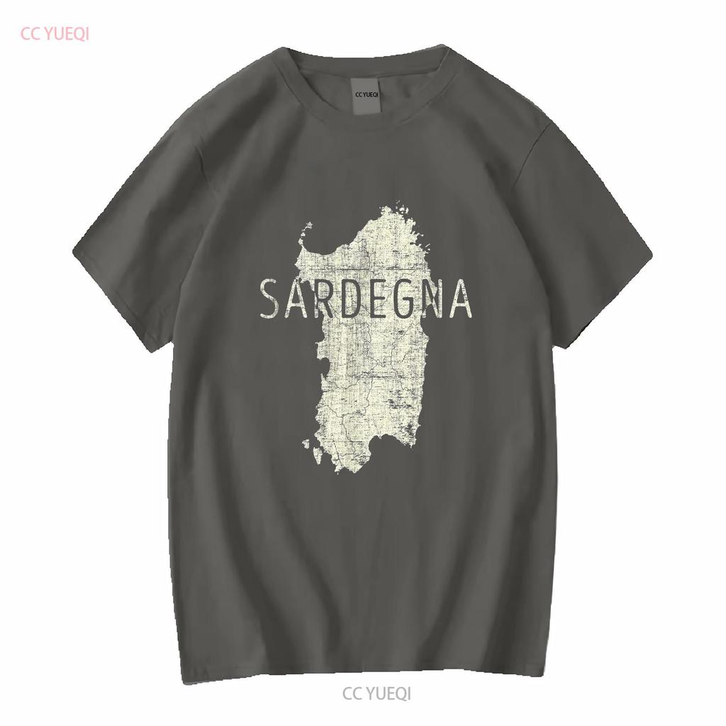 Mappa Sarda Word Art Sardegna Italia Souvenir Maglietta Felpa 101261 manica lunga o corta vintage Lavata streetwear Comoda