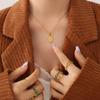 Fashion Commuting Versatile Trendy Oval Brand Square Brand Pendant Necklace Niche Design