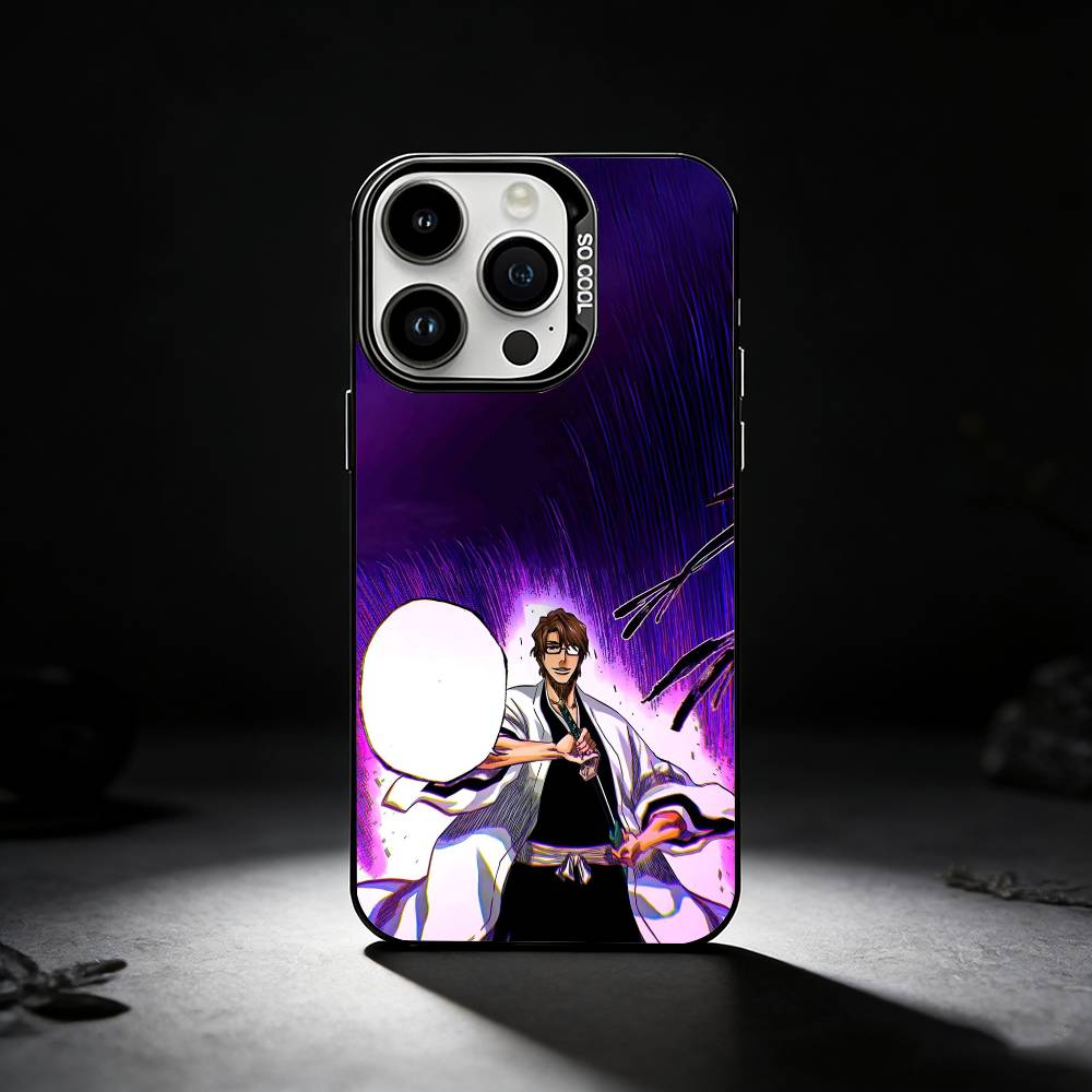 A-Anime A-Aizen S-Sousuke Phone Case For iPhone 17,16,15,14,13,12,11 Plus,Pro Max,XS,Colored silver phone case