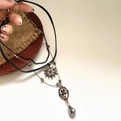 Vintage Layered Strap Multi Layered Necklace Women'S Collar Chain Bohemian  Long Chain Pendant Jewelry Gift