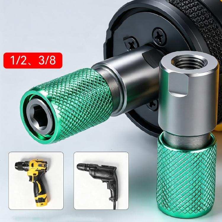 Metal Drill Bit Conversion Head with Knurled Sleeve for Household Repairs, Assembly Work and General Tool Use Daily
